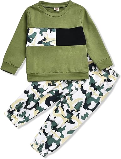 Amazon.com: Conjunto de sudadera de camuflaje de manga larga para niño  pequeño, sudadera de camuflaje, pantalones de otoño e invierno : Ropa,  Zapatos y Joyería