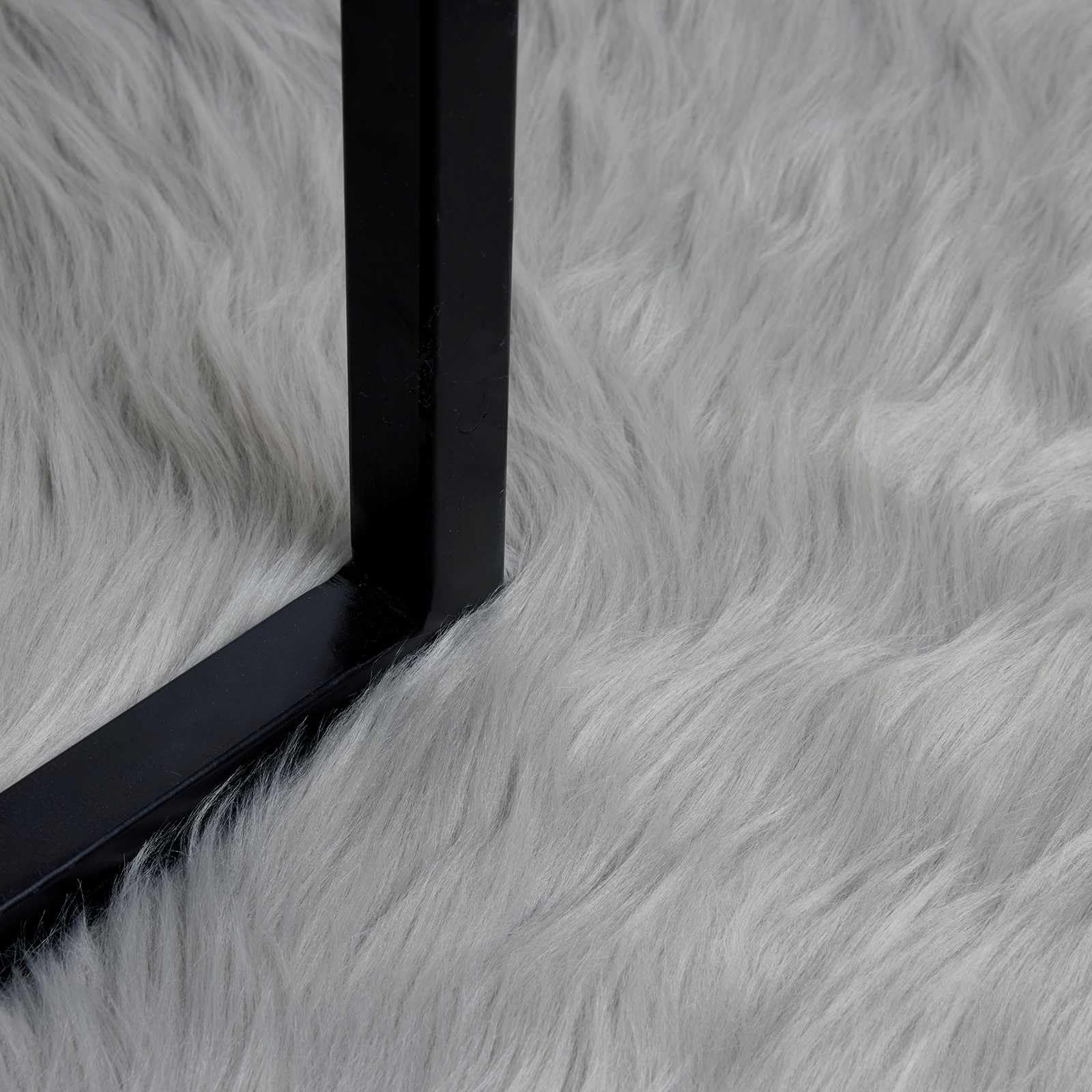 Teppich Kunstschaffell Grau Ø 120 cm Rund Polyester Flauschig