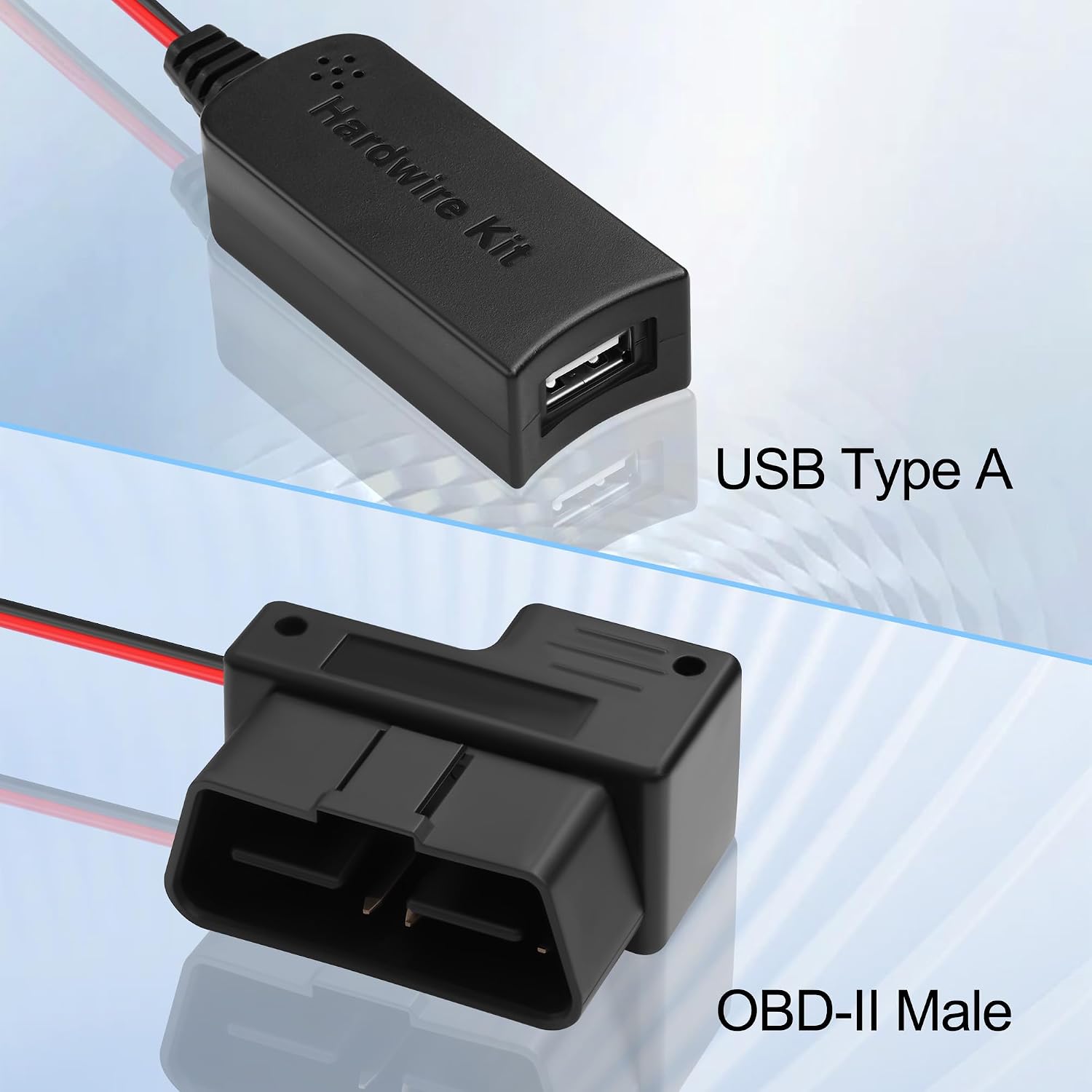 OBD2 Power Cable for Dash Camera OBDII Adapter Hardwire Charger Cable Wide Voltage DC12-30V to 5V/2A Output,OBD to USB-A Step-Down Power Cable 24/7 Surveillance, for Cars and Trucks(5FT)