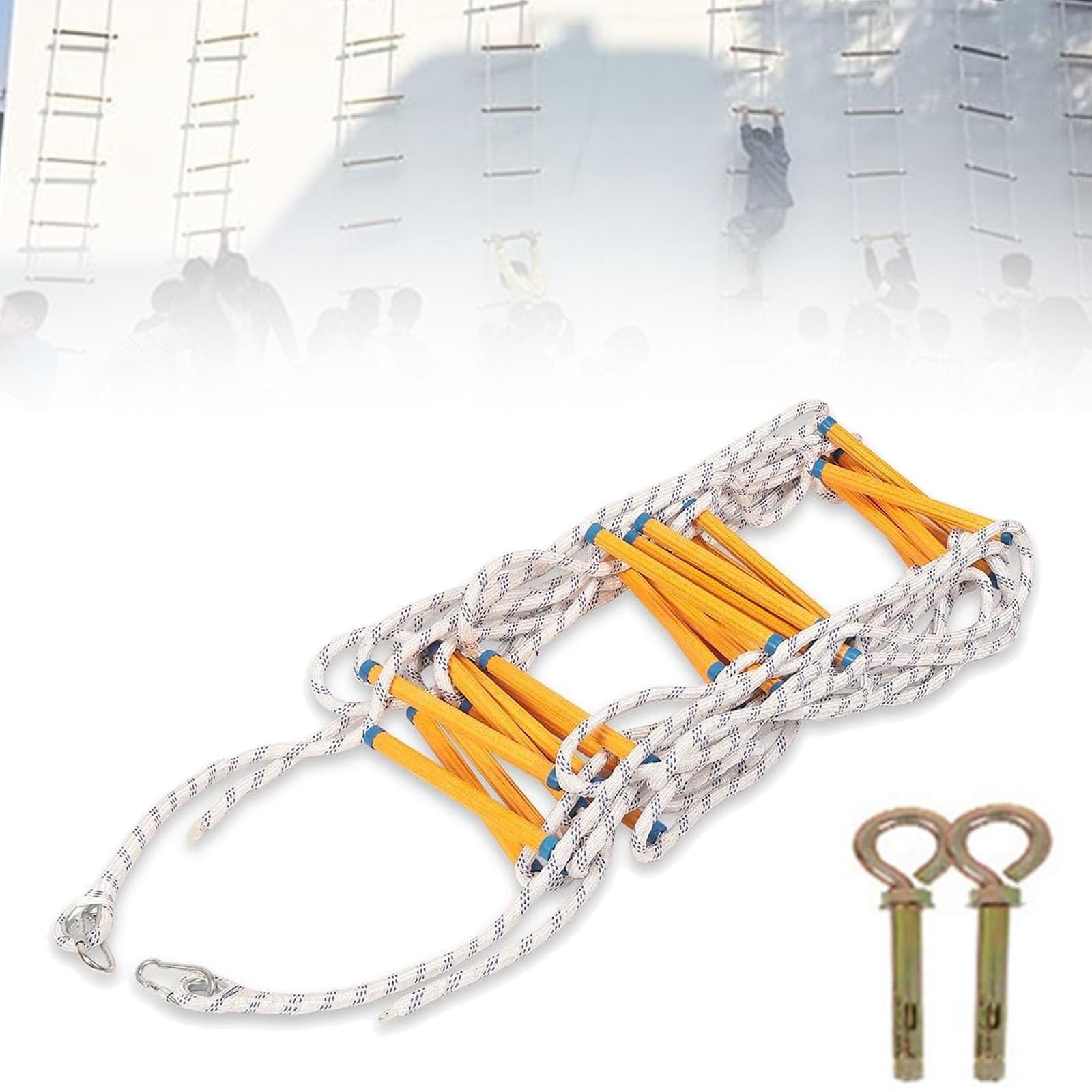 GYKOZY 10M Fire Escape Ladder - Emergency Safetys Rope Ladder, Anti-Skid Design, Ideals for Fire Emergencies, Durables and Reliable Escape Solution