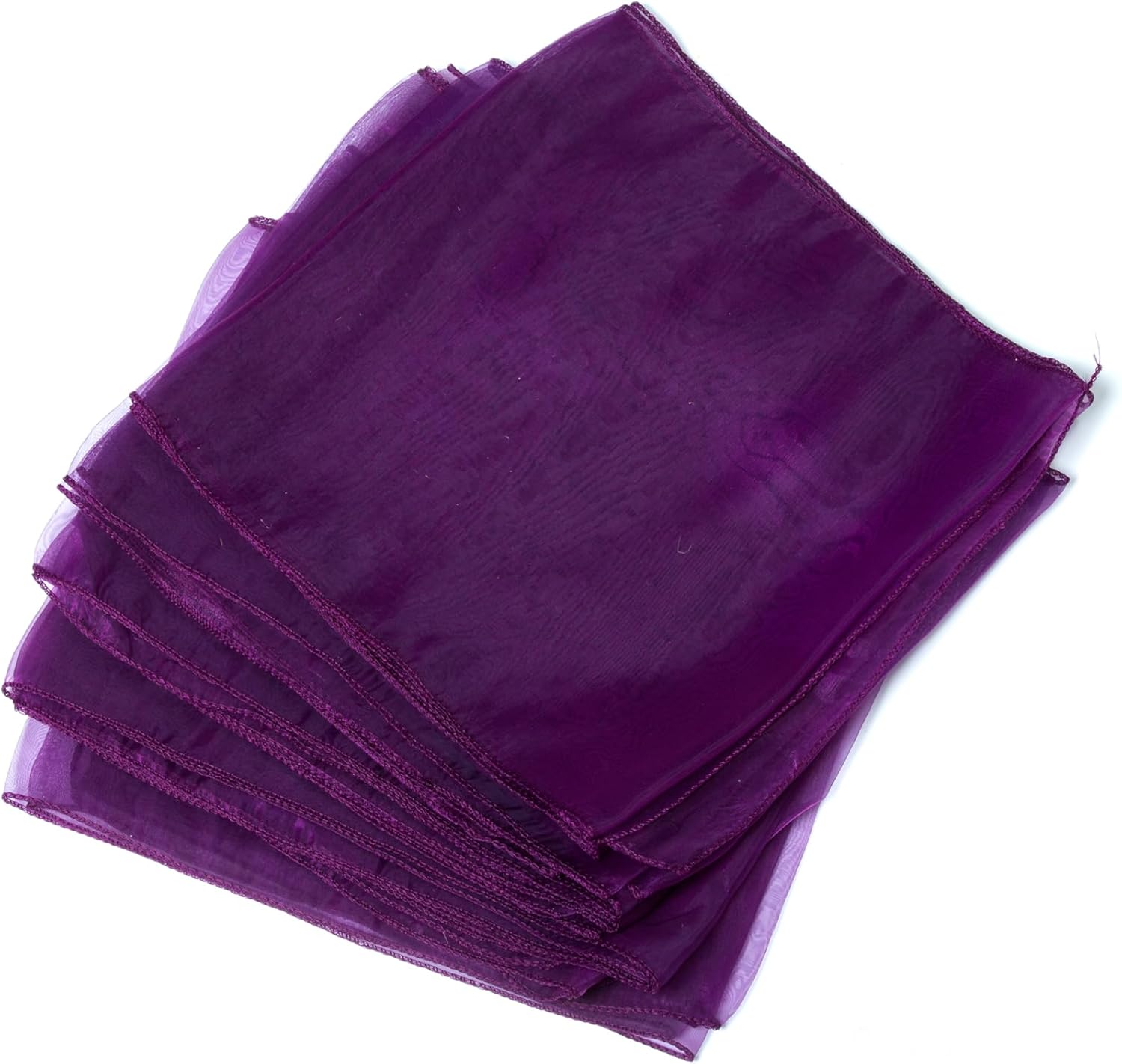 MDS 20 Pack Organza Table Runner 12 x 108 inch Long Premium Table Runners for Wedding Party, Events Decoration, Banquets Decorations, Bright and Smooth Silk Fabric Party Table Runner- Dark Purple