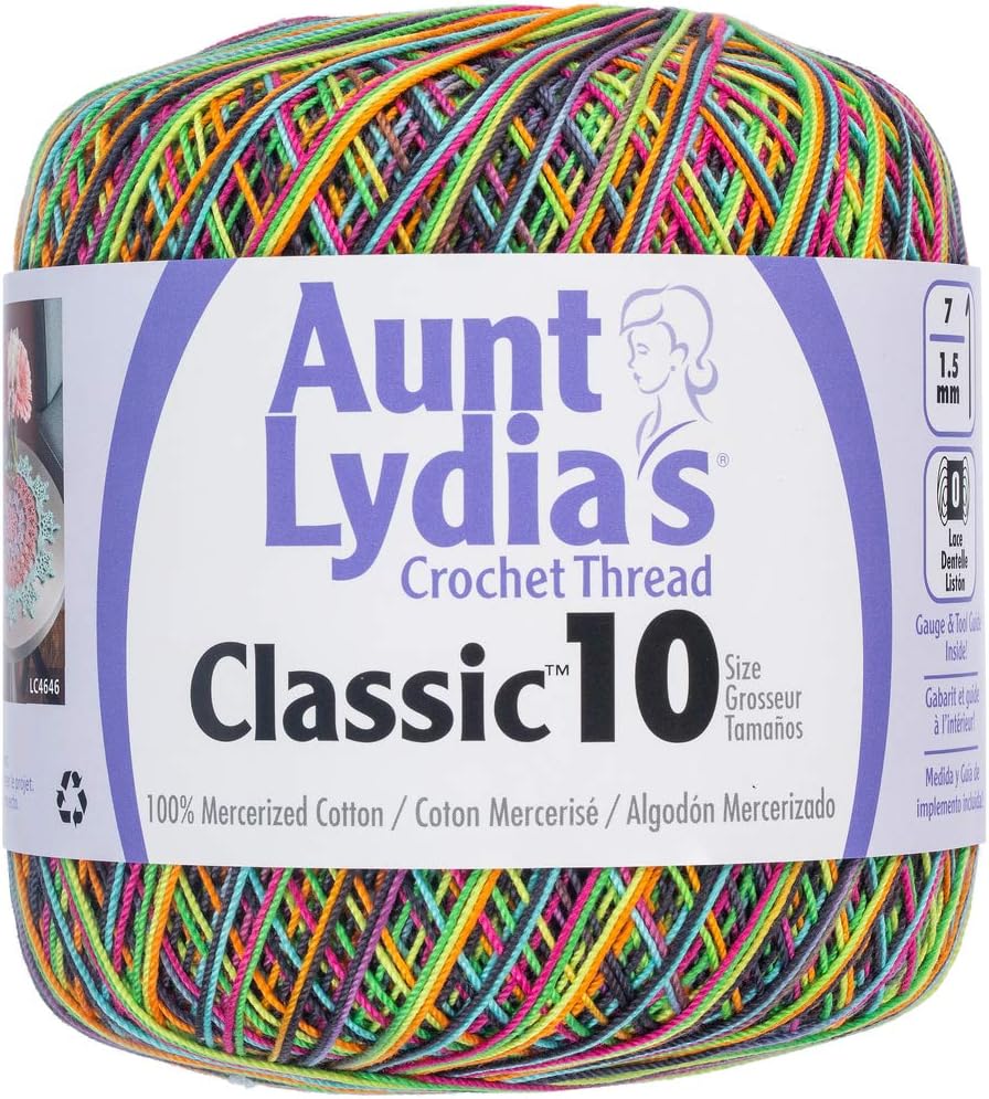 Aunt Lydia 154.9933 Classic Crochet Thread, Blacklight