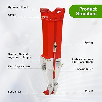 Household Manual Seeder, Adjustable Manual Double-Cylinder Seeder Peanut Corn Bean Planter, Garden Home Vegetable Fertilizer Spreader