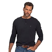 JP 1880 Maglia Serafino con Maniche Lunghe, Scollo a Girocollo e abbottonatura