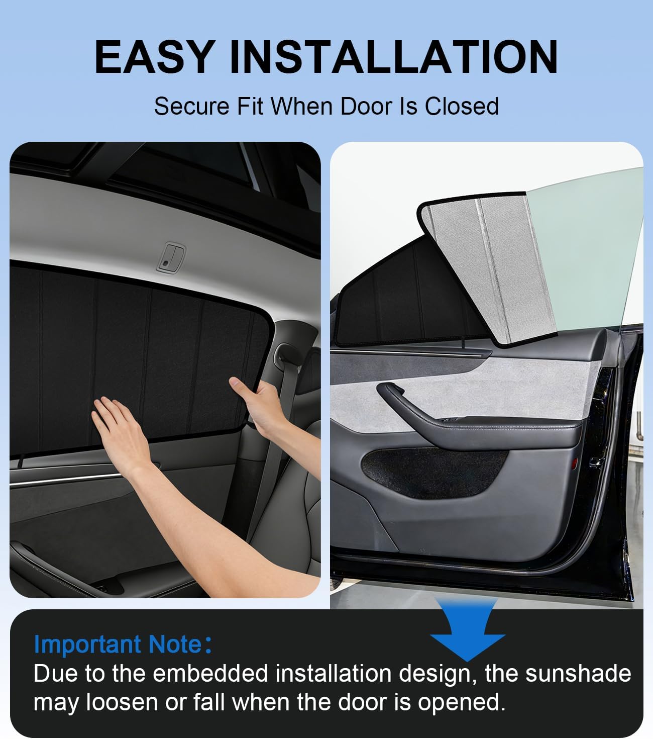 XCBYT Car Side Window Sunshade for 2025 2026 Tesla Model Y Juniper, Custom Fit Privacy Window Covers with Accordion Folding Design, UV Blocking & Heat Insulation (6 PCS)