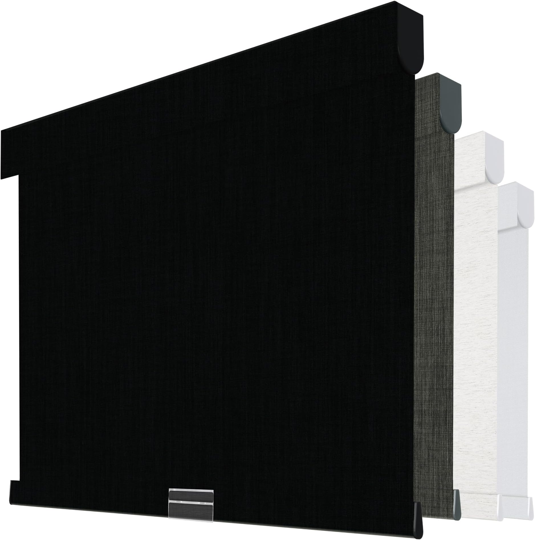 - Cordless Blackout Roller Shades for Windows, Free-Stop Linen Shades with Valance, Thermal Insulated Fabric, UV Protection Roller Blinds for Home, Office (Black, Custom Size)