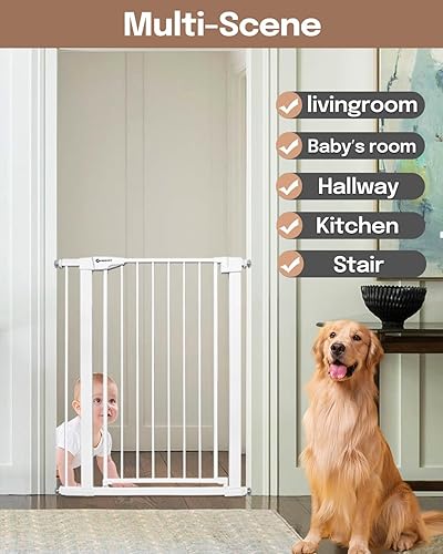 Miniatura 36 de Puerta extra alta para bebés de 36 pulgadas para puertas de escaleras, se adapta a aberturas de 29.5 a 48.8 pulgadas de ancho, puerta extra ancha