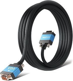 MutecPower Multi-Cable 5 m VGA cable 15 pin High Resolution SVGA to S VGA Monitor cable male to male Blue/Black (5 meter) for projectors, displays, HDTVs