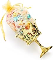Vista 9 de Paquete de 30 coronas rellenables con bolsa, copa de plástico dorada con bolsas con cordón, cajas de almacenamiento decorativas para dulces, dulces