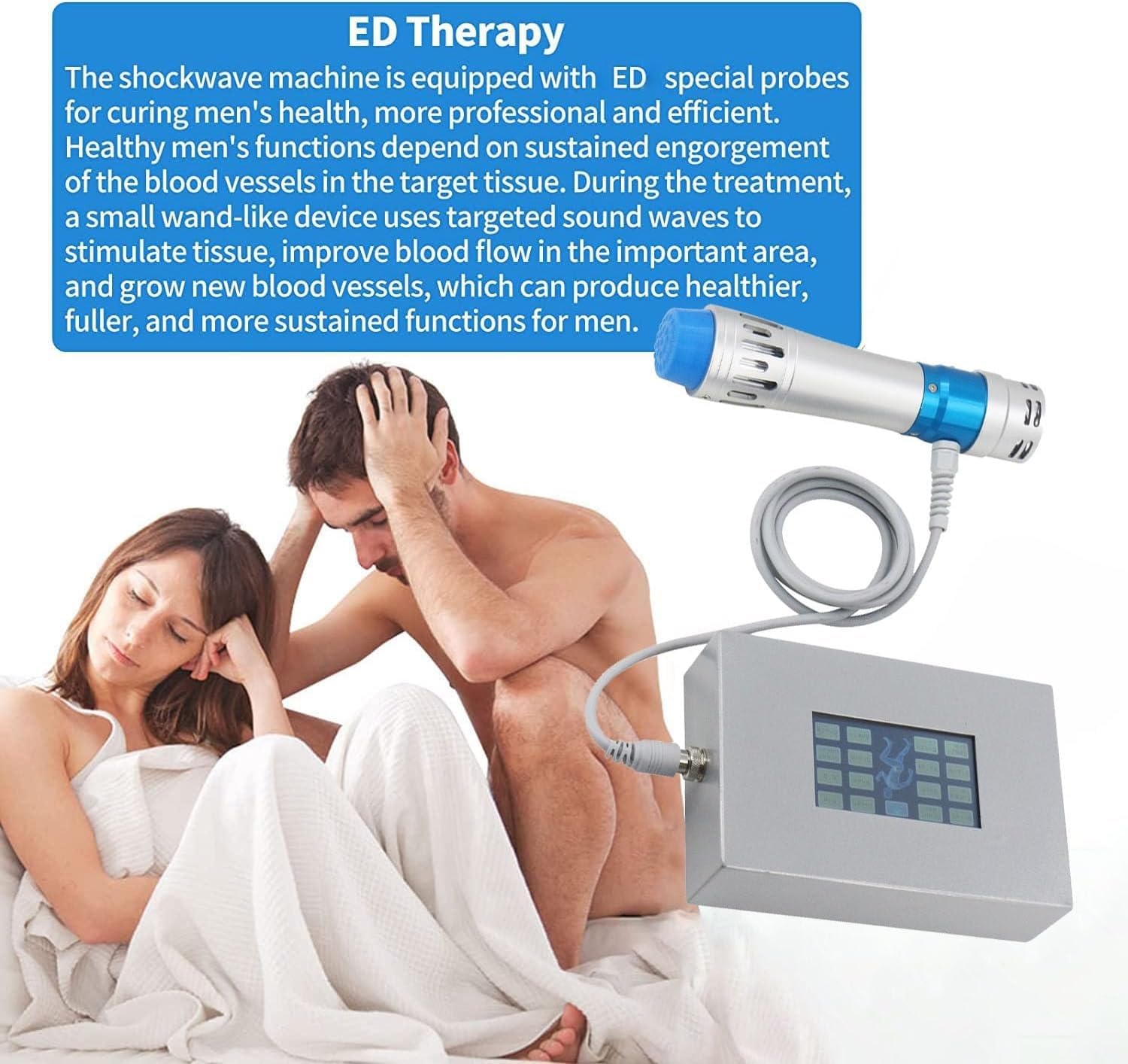 Stoßwellentherapie Gerät, Ballistisch Pneumatisch | Extrakorporal, ED-Therapie, Schmerzlinderungsmassage, Erektile Dysfunktion