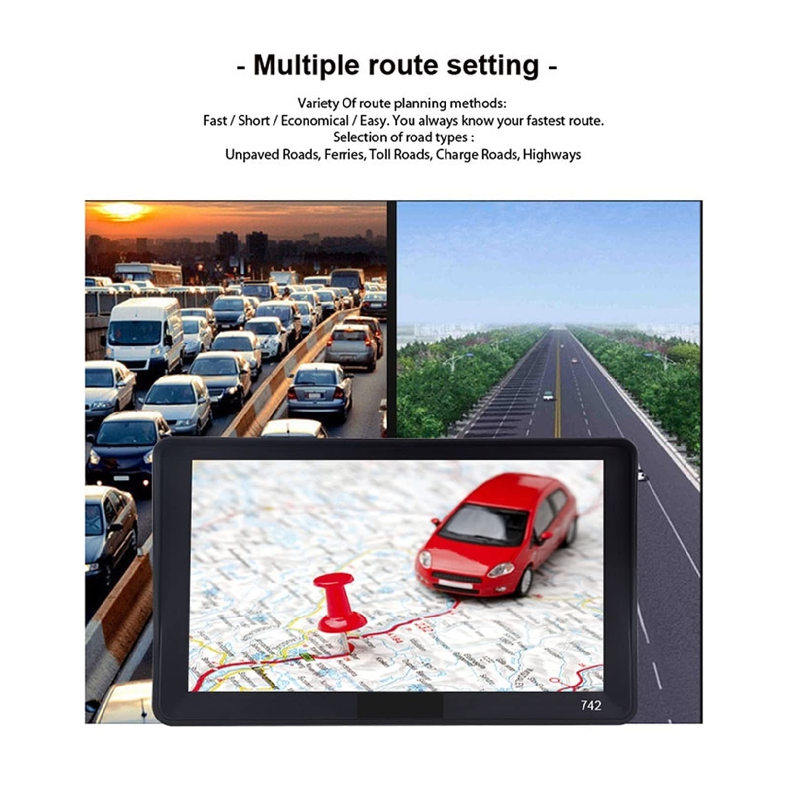 Nawigacja GPS 25. 6m + 8 GB. Samochód ciężarowy GPS Auto Navigator Sat Nav Dotykowy ekran Darmowa aktualizacja Mapa Dla SamochodóW CiężArowych SamochodóW Kempingowych (Size : No Bluetooth AVIN)