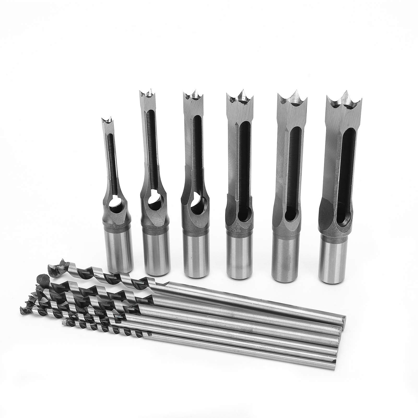 Trapano Per Sega -6 Pezzi Utensile Per La Lavorazione Del Legno Con Punta Per Trapano A Coclea Per Sega A Foro Quadrato