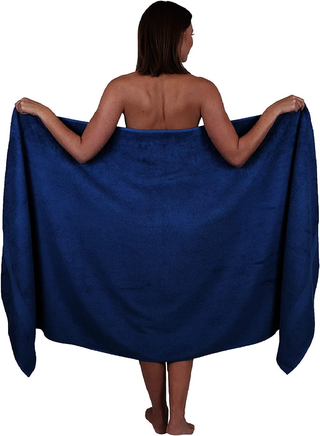 Extra Large Bath Sheet 100 x 200 cm Super Jumbo Big Bath Sheets Towels Beach Body Wrap XL Bath Towels 600-GSM (Blue)