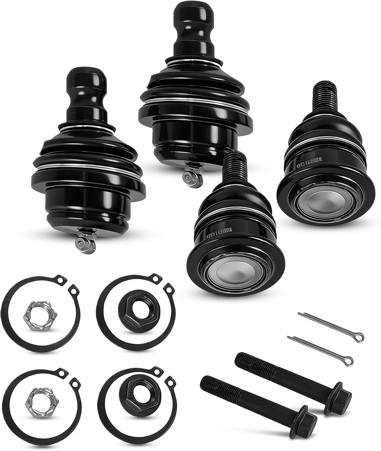 4-Pc Front Upper & Lower Ball Joint Kit Compatible with Nissan Frontier 2005-2024, Xterra 2005-2015, Pathfinder 2005-2012 - Heavy Duty Press-In Replacements K80647 K80660