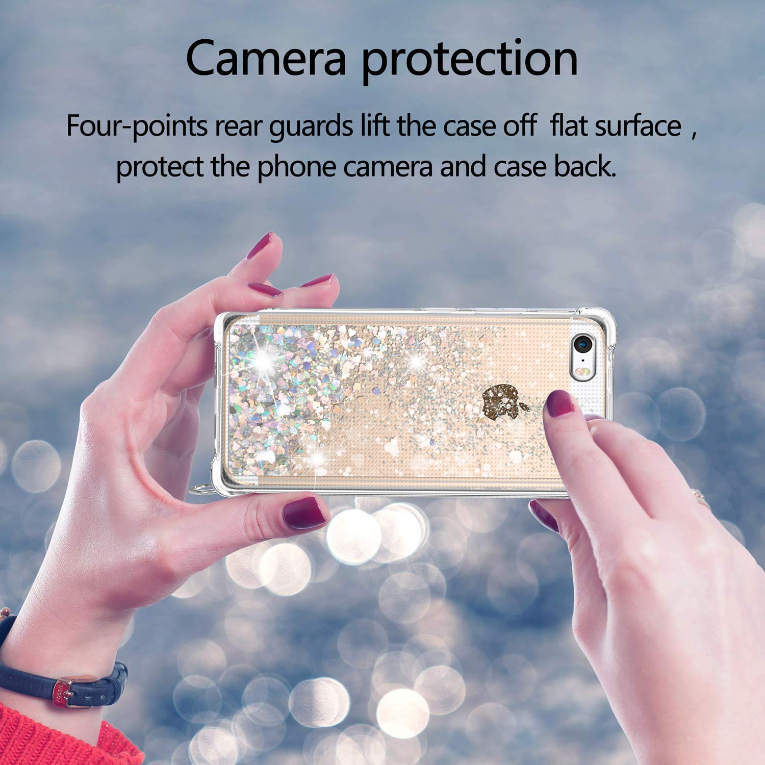 YuhooTech Custodia con Cordino per iPhone 5 / 5S / SE(2016), Cover con Collana Practical Stylish, Trasparente Morbido Silicone Leggero Soft TPU Bumper
