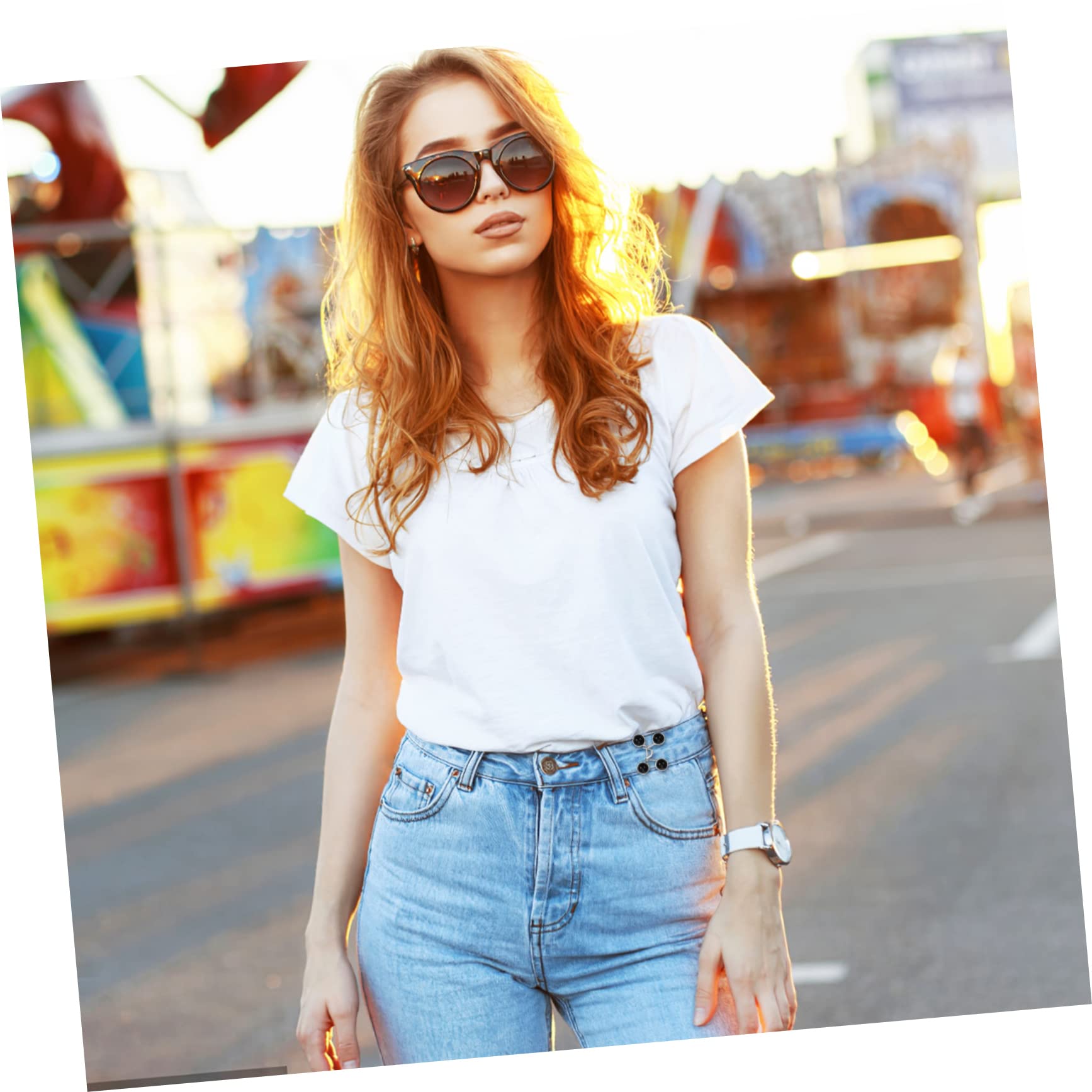 STOBOK 20pezzi Fibbia Regolabile Per Vita Con Perle Imitazione Estensore Senza Cucitura Per Jeans e Pantaloni Soluzione Pratica Per Regolazioni Di Moda