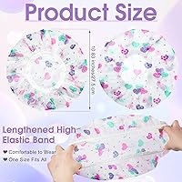 Vista 2 de Gorros de ducha impermeables para mujer, 20 unidades, de plástico surtido, reutilizables, para baño, salón, banda elástica, gorras de baño