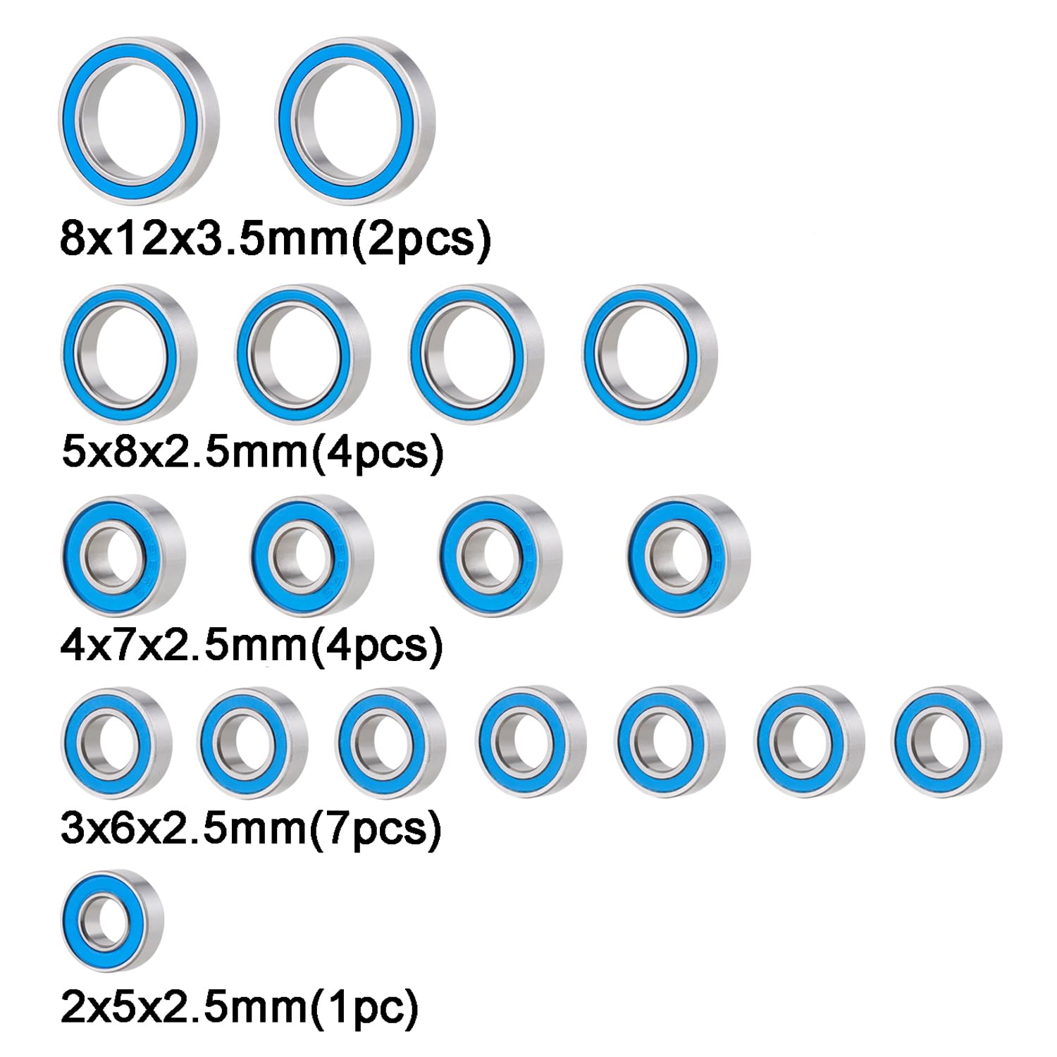 TCRC Rubber Sealed Bearing Kit for HPI Venture18 Upgrade