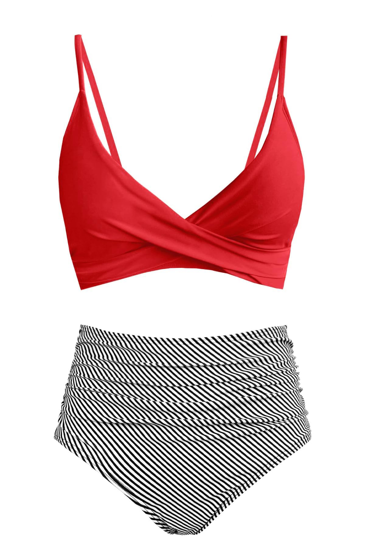 Amy Babe Women's High Waisted Bikini Sets Tummy Control Two Piece Swimsuit