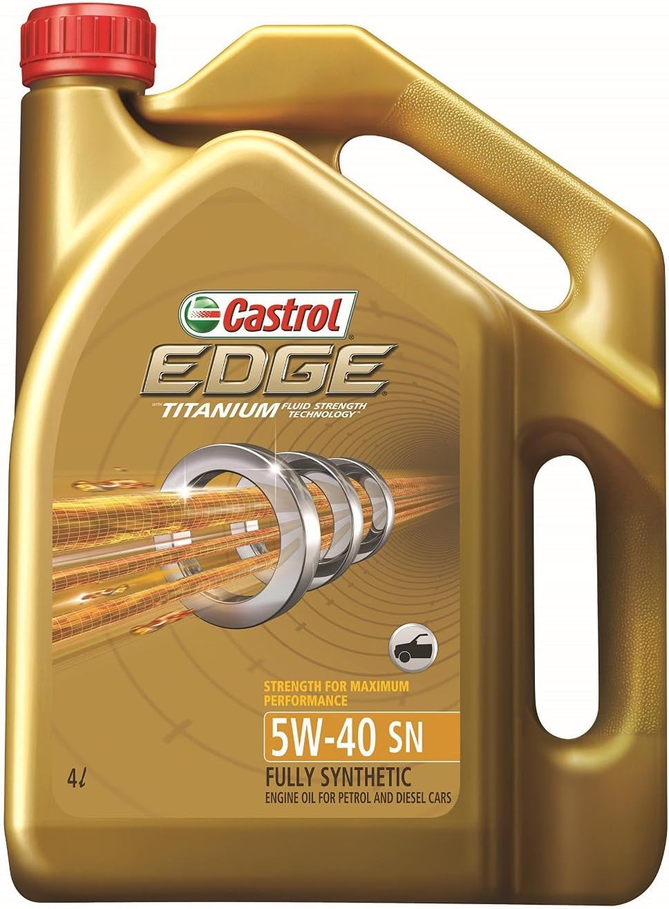 Castrol Edge 5W-40 API SN Fully Synthetic Engine Oil for Petrol and Diesel Cars (4 L)