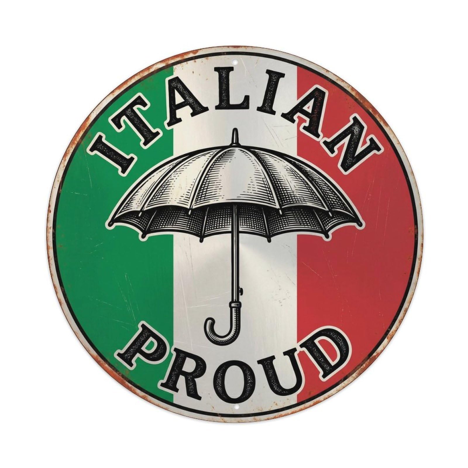 Olhnbad Style Italian Proud Umbrella Vintage Object Heritage Emblem Metal Tin Sign