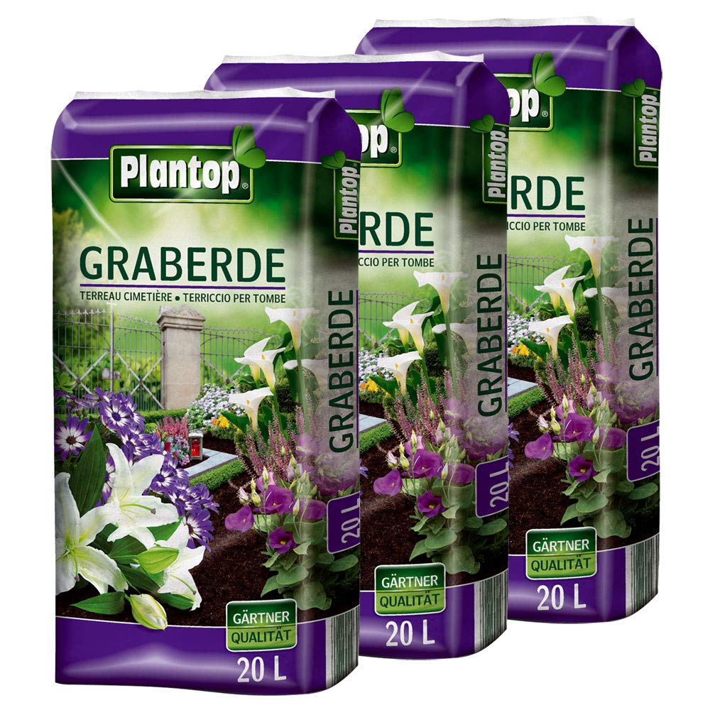 Graberde Plantop 3 Scke  20L = 60 Liter Blumenerde Spezialerde ohne  Ruzusatz : Amazon.de: Garten
