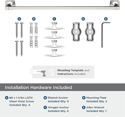 Vista 121 de Amerock Toallero negro mate – 7-9/16 pulgadas (7.559 in) de longitud – Soporte para toallas de baño y cocina Mate negro
