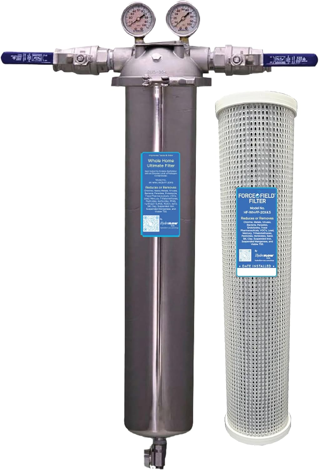 HydroFLOW Whole Home Force Field Filter | Removes Harmful Pathogens, Heavy Metals & Contaminants | Safer Water for Your Family | Advanced Whole House Filtration