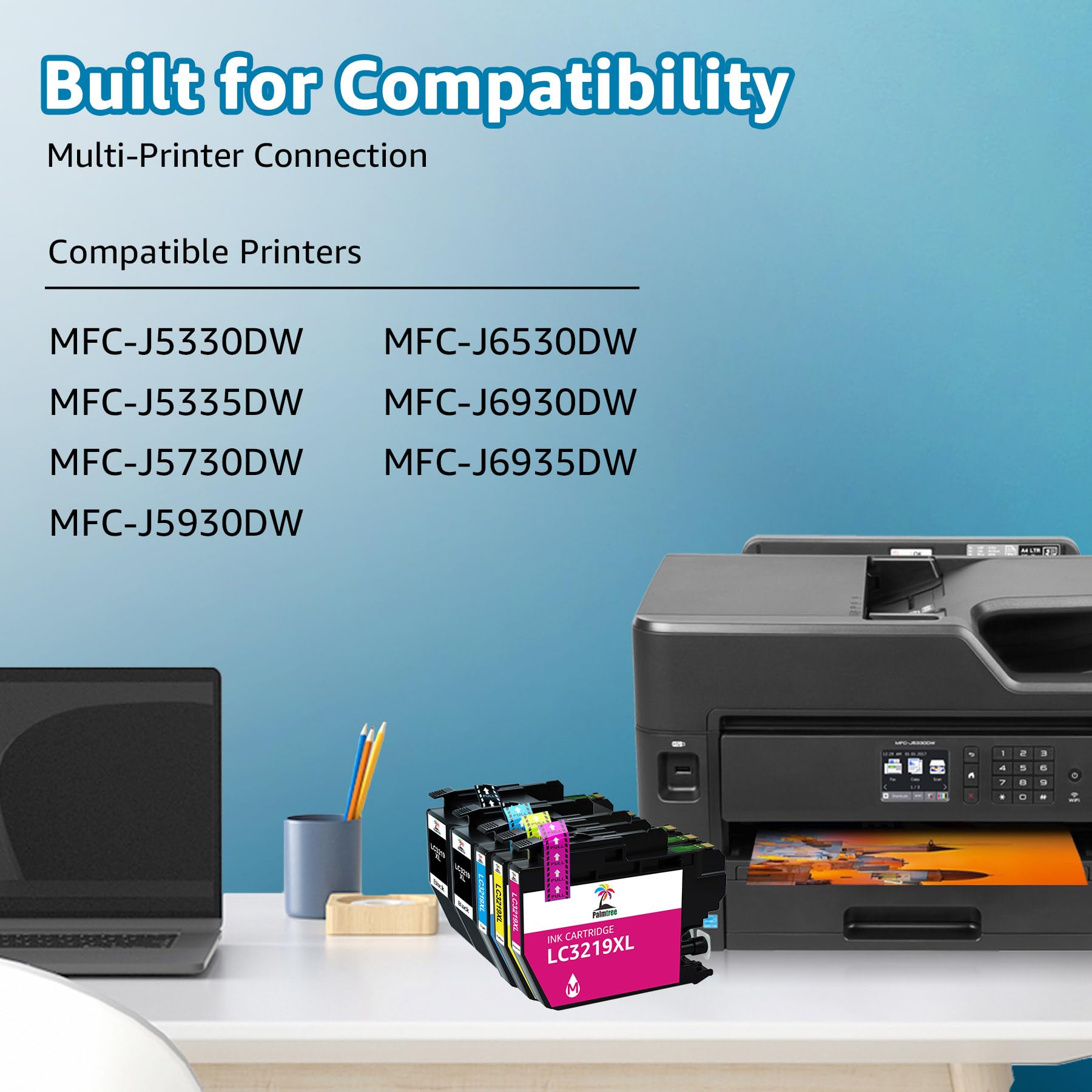 Palmtree LC3219XL Cartucce Compatibili per Brother LC-3219XL LC3219XL LC3217 Sostituzione per Brother MFC-J5330DW MFC-J6530DW MFC-J6930DW MFC-J5335DW MFC-J5730DW MFC-J5930DW MFC-J6935DW (5 Pack)