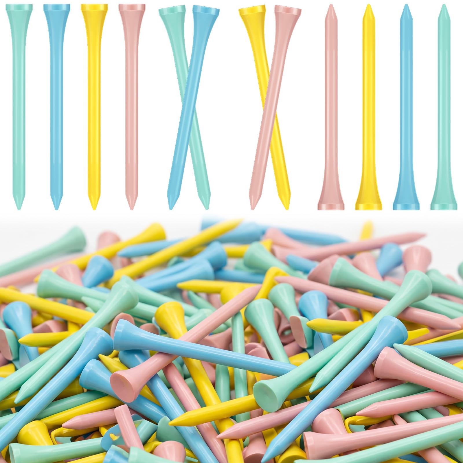 Jenaai 200 Pcs Golf Tees Bamboo Golf Tees for Women