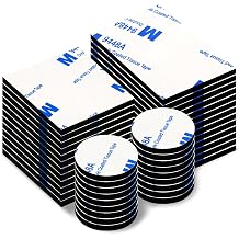Double Sided Tape Heavy Duty 60pcs 3mm Thickness Waterproof Black Sticky Pads,Removable Foam Tape for Rental House,Dormitory,Wall,Home,Office 60, Black