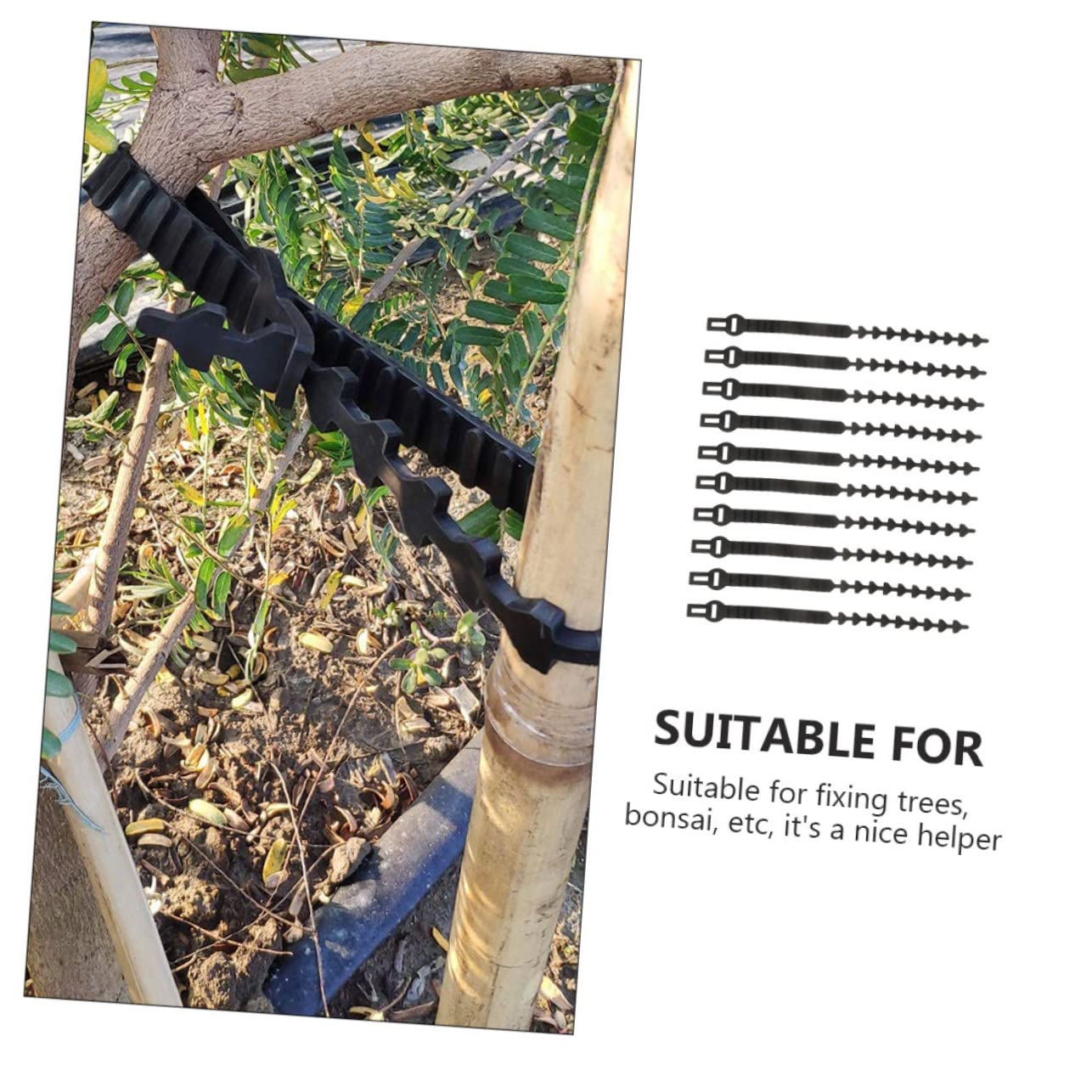 ibasenice Baumbindegurte Gartenbaumbinder 10 Stück Verstellbar Astgurt Gummi Verschlussband Uv Beständig Wiederverwendbar Für Obstbaum Stabil Und Pflanzenschonend