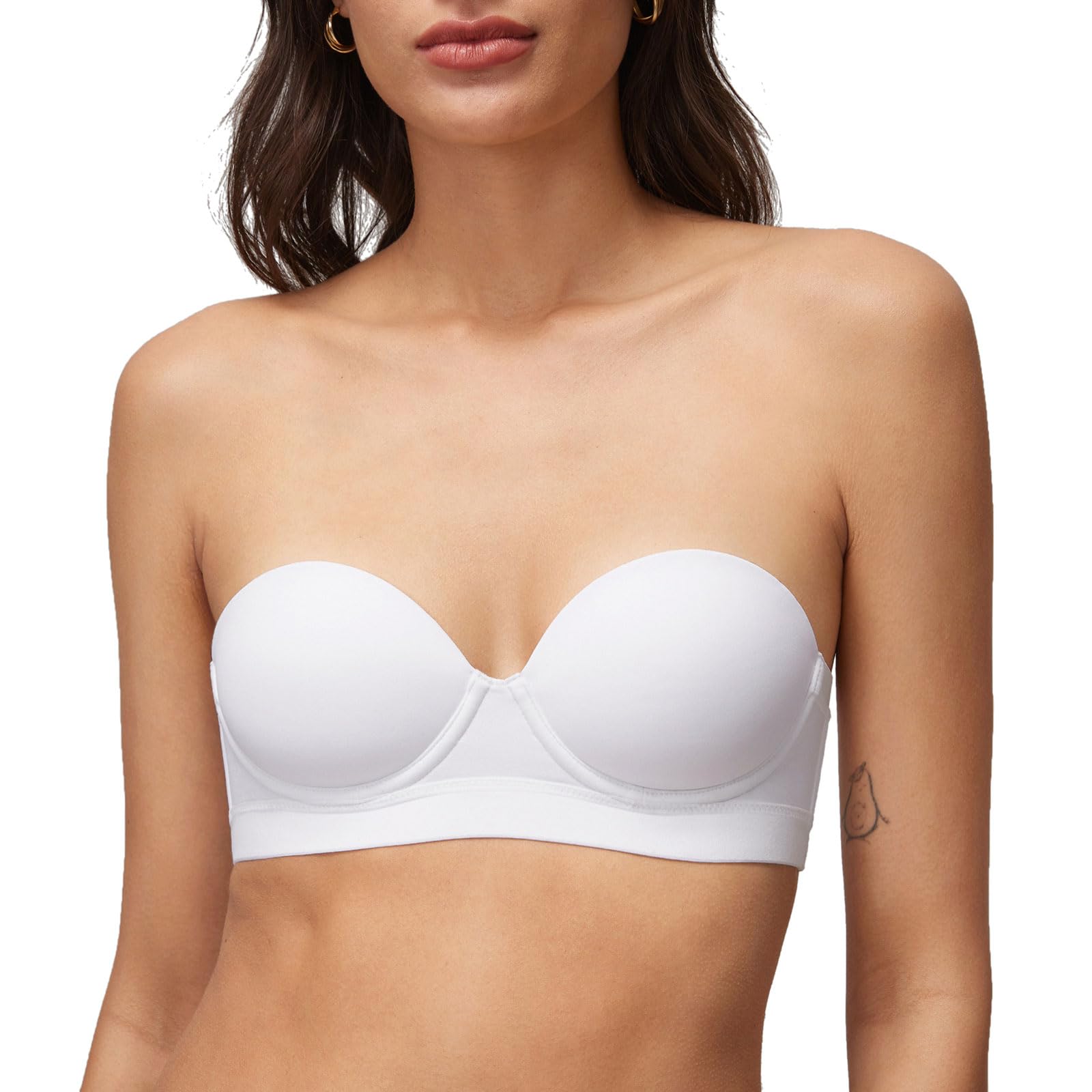 Halobliss Damen Trägerloser BH Kleine Brüste mit Bügel Seamless Bandeau BHS Tshirt Leicht Gepolstert