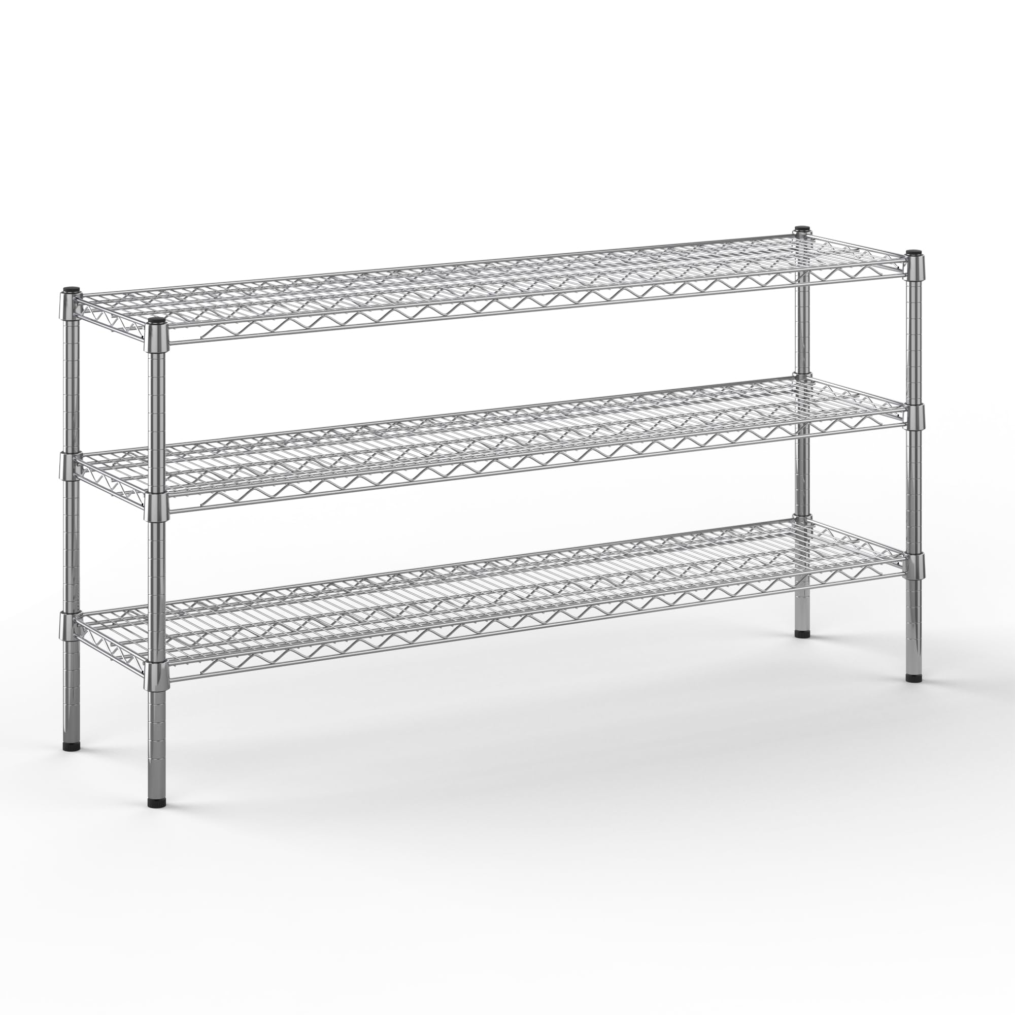 14" Deep x 54" Wide x 27" Height Wire Shelving Kit | 3-Tier | NSF Commercial Storage Rack Unit
