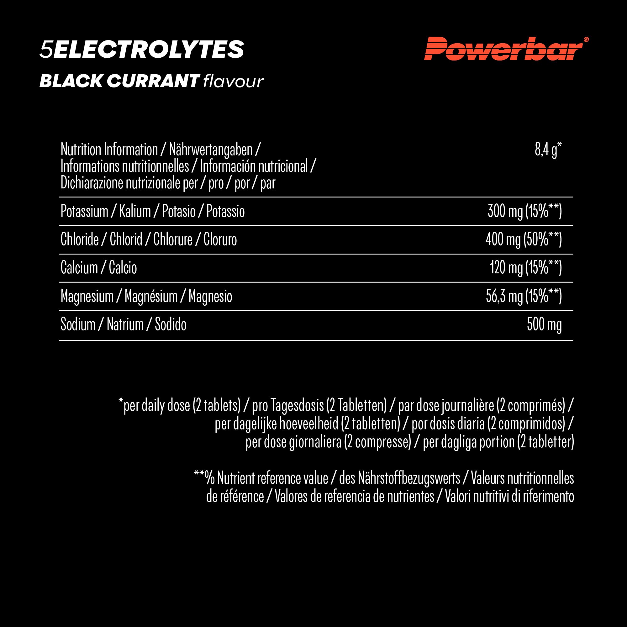 PowerBar 5 Electrolytes Black Currant 12x10Tabs - Compresse Effervescenti con 5 Elettroliti