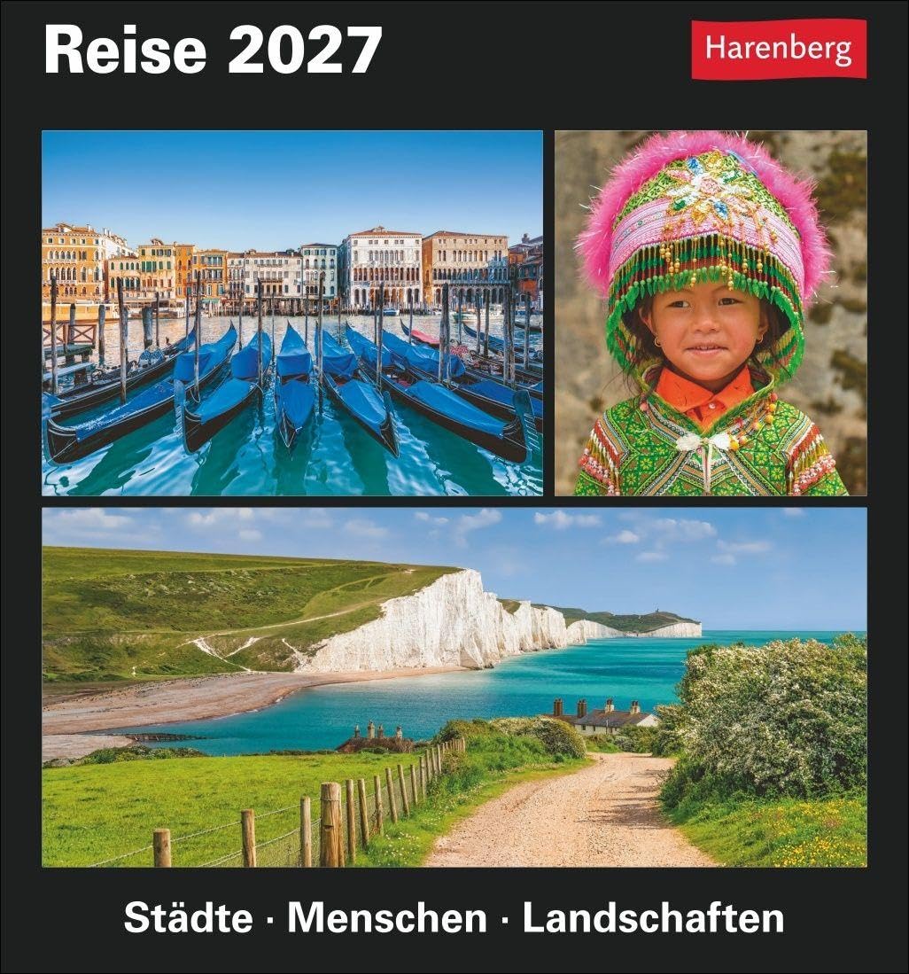 Reise Tagesabreißkalender 2027 - Kulturkalender - Städte, Menschen, Landschaften: Kalender für jeden Tag mit faszinierenden Bildern fremder Kulturen, ... Orten aus aller Welt. Tischkalender 2027