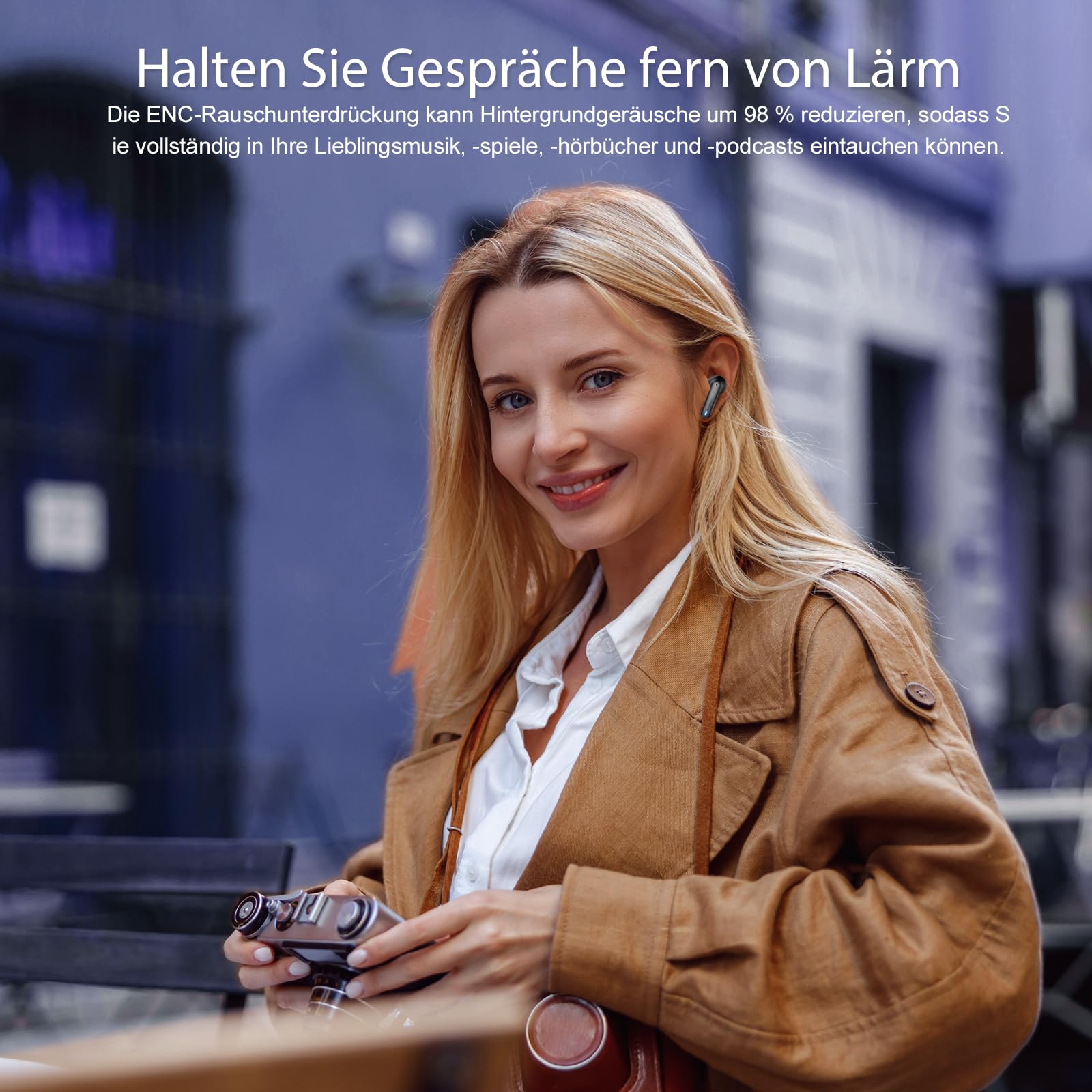 AI Kopfhörer Übersetzer, 3-in-1 Translator Earbuds, Bluetooth Sprachübersetzer 135 Sprachen mit App, 50Std, 5Übersetzungsmodi Echtzeit Übersetzer Ohrhörer für Lernen, Reisen, Business,Schwarz