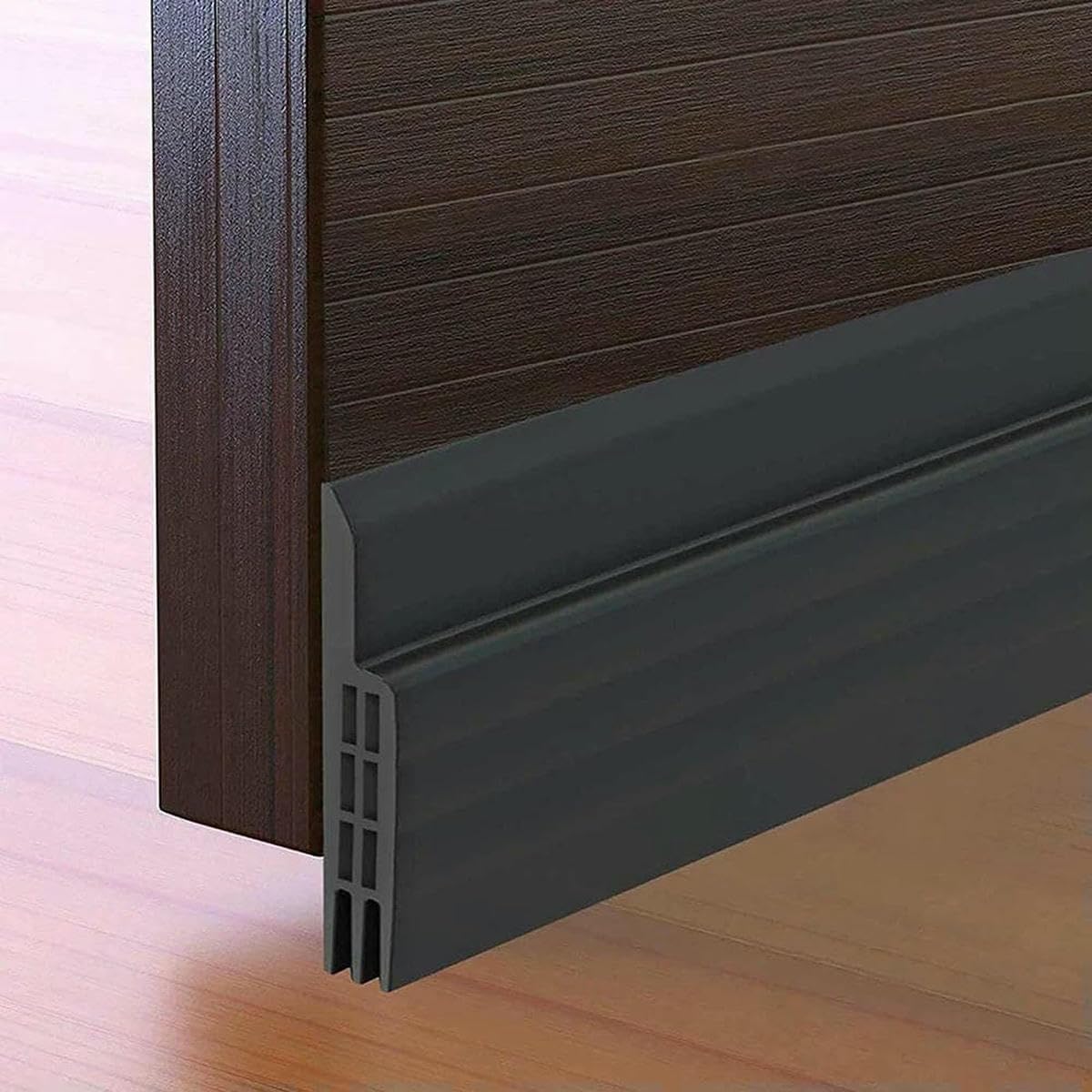 Yfshc Black 5Mm 1M Door Bottom Sealing Strip Windproof Dust Stopper Guard Rain Weatherstrip Noise Reduction Insulator Sealer Home Hardware