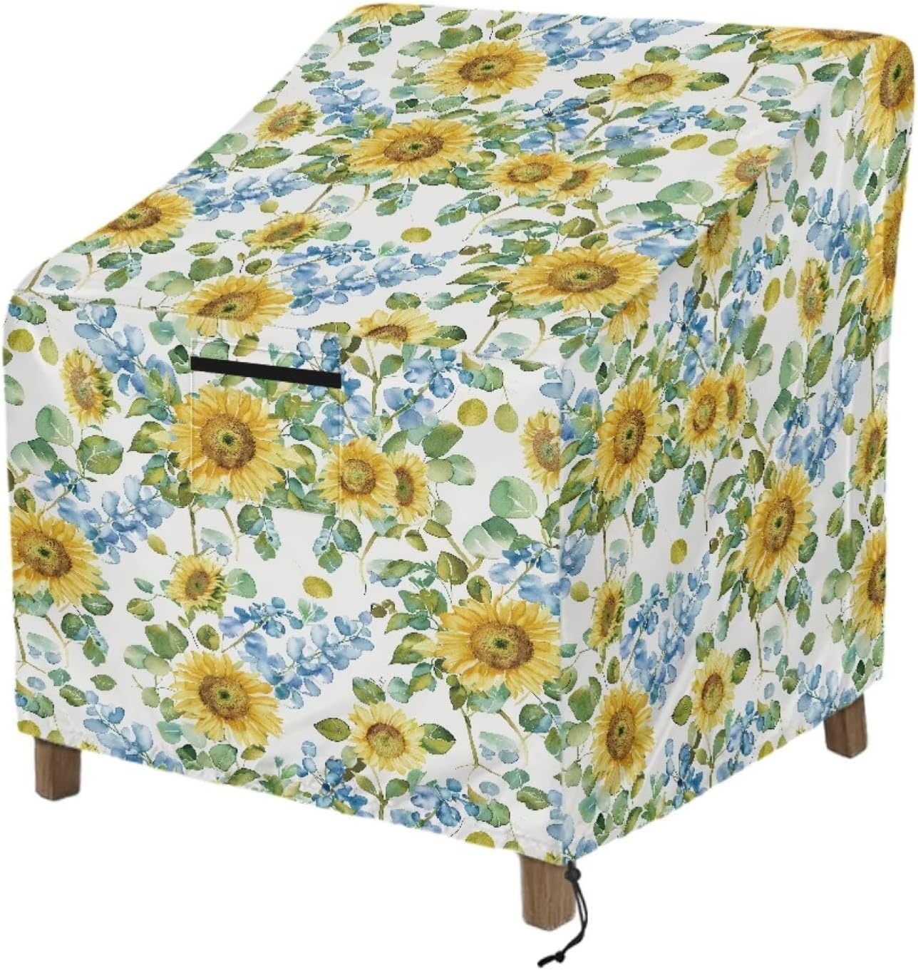 Waterproof Patio Chair Covers Sunflower Printed Outdoor Swivel Chair Covers 32W x 35D x 36H Inches Lawn Patio Furniture Cover with Air Vents