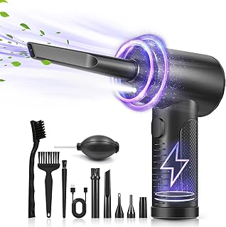 Electric Air Duster, Compressed Air Duster, 3 Gear Speed 51000 RPM Keyboard Cleaner, no Canned Air Duster, Cordless air Blower Rechargeable for Computer Office Keyboard Electronics Car