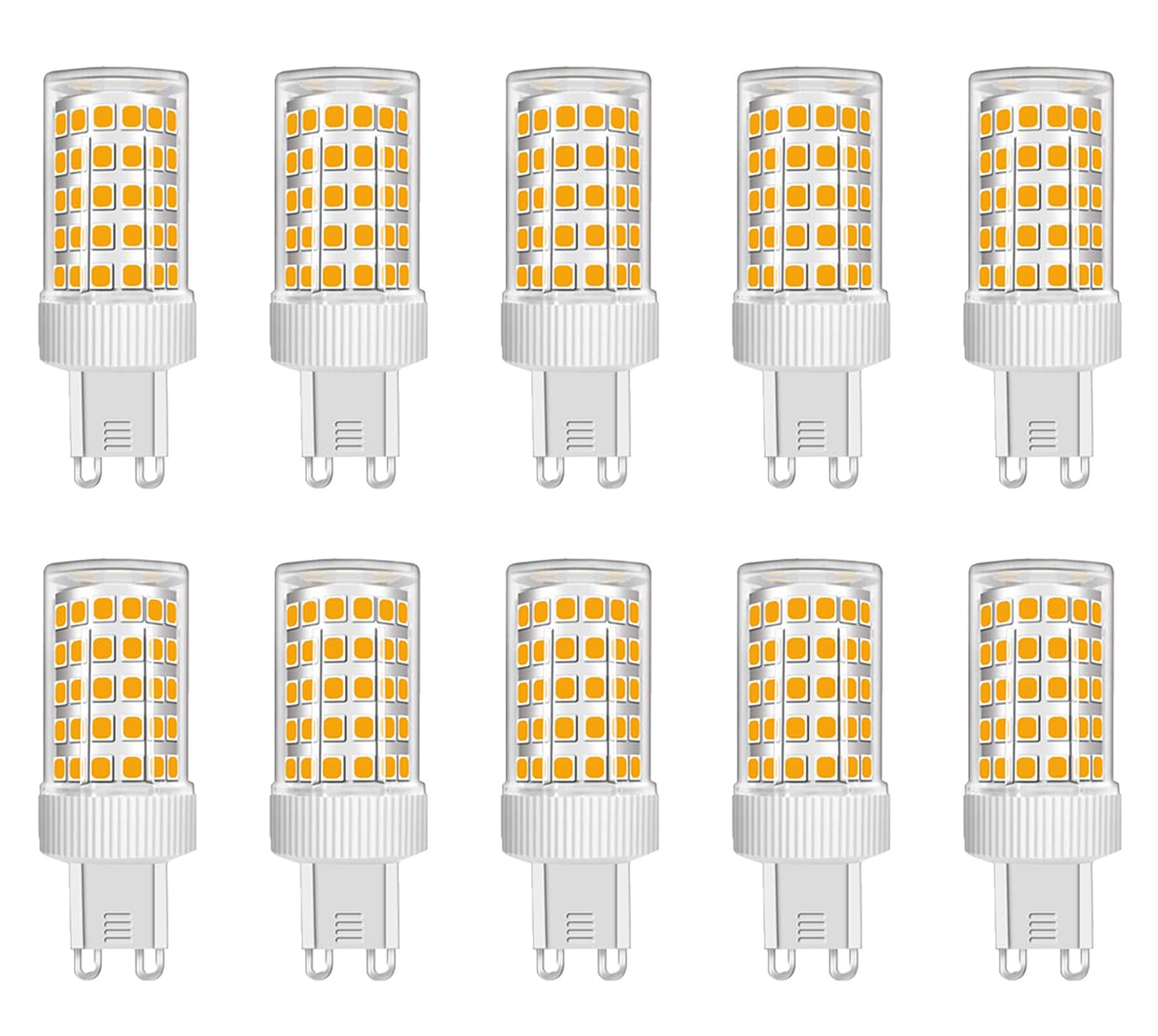 ZFQ 10W G9 LED Light Bulb, Warm White, 3000K, Equivalent 150W Halogen, 86Pcs LED, 1000 LM, 360° Beam Angle, Super Bright, AC 220V-240V, No Flicker Non-Dimmable, 10-Pack
