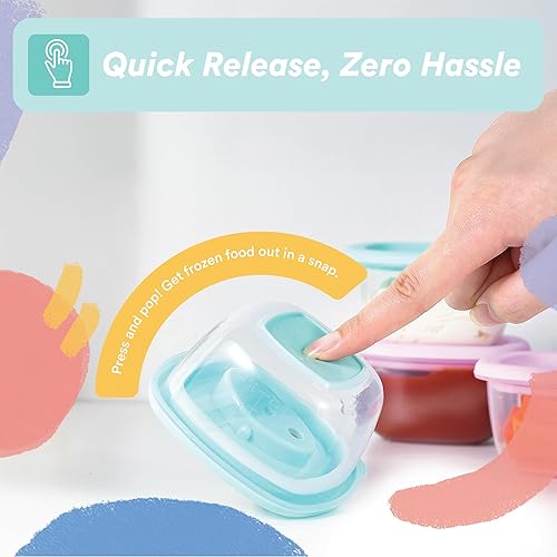 Miniatura 3 de Liname Recipientes de silicona para alimentos para bebés (paquete de 6) Contenedores de almacenamiento de alimentos para bebés con válvula de