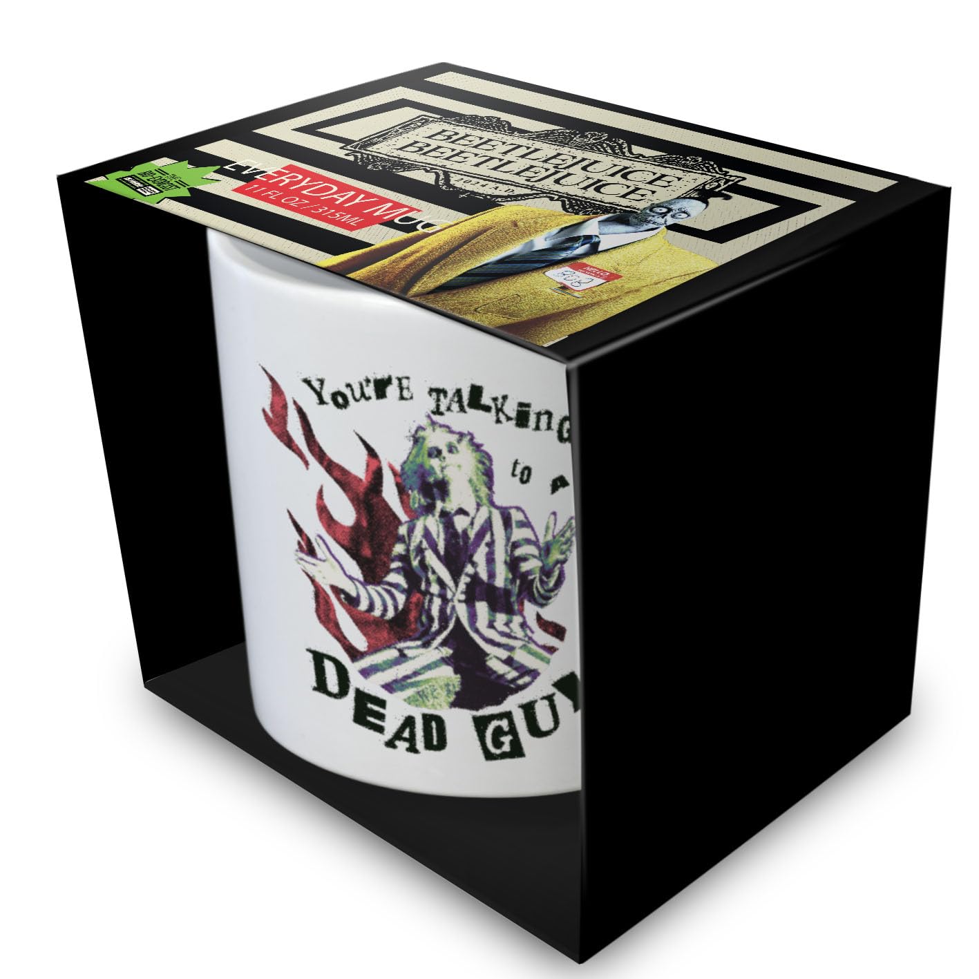 Pyramid International Beetlejuice (You're Talking to The Dead Guy) White Pod Mug, 11oz/325ML - Memorable Quote Mug Perfect for Dedicated Beetlejuice Fans