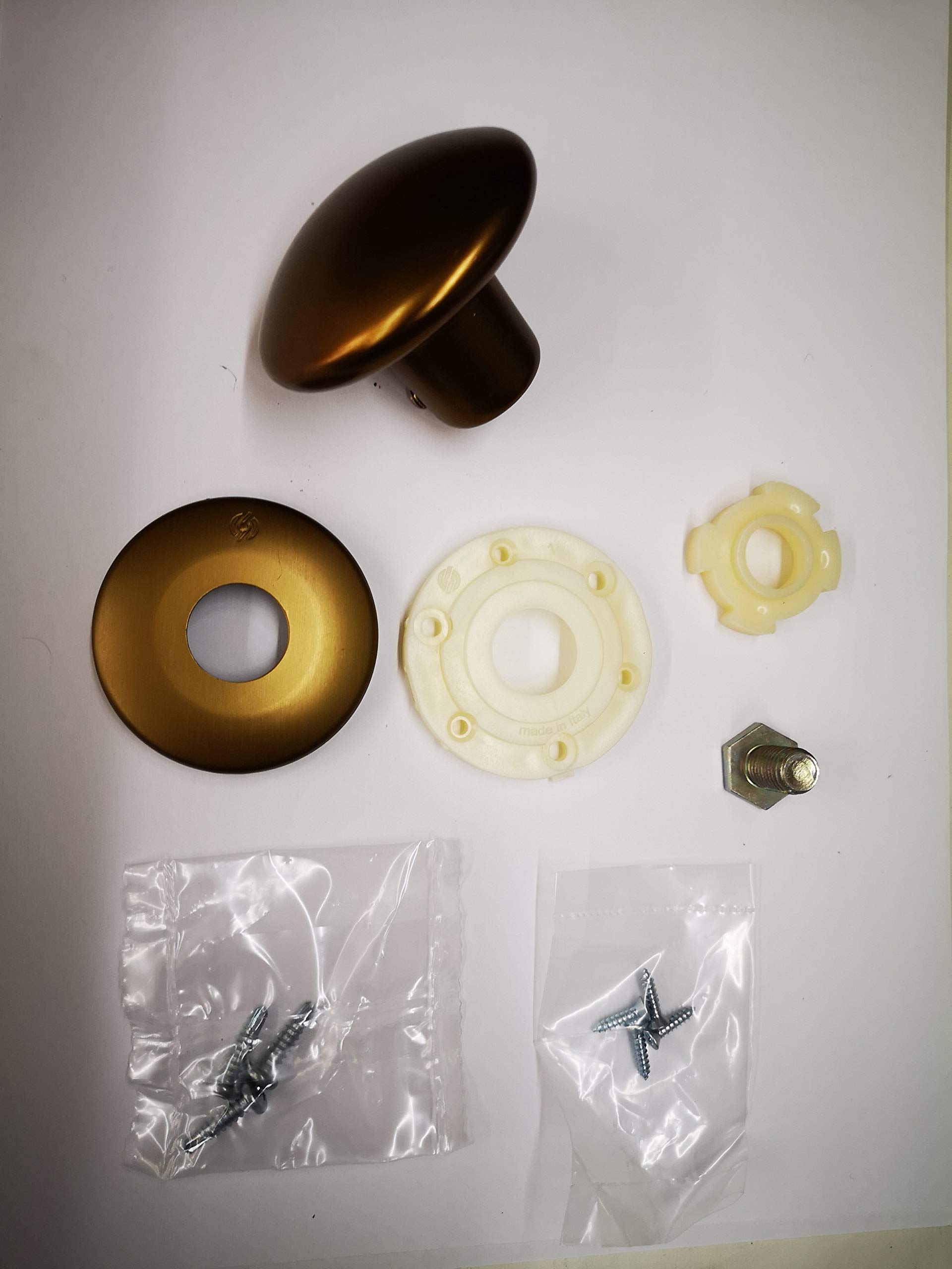 Maniglia Per Porta Pomolo Modello ROMA 5020KOL - Ottone Lucido, Made In Italy - Foto 3