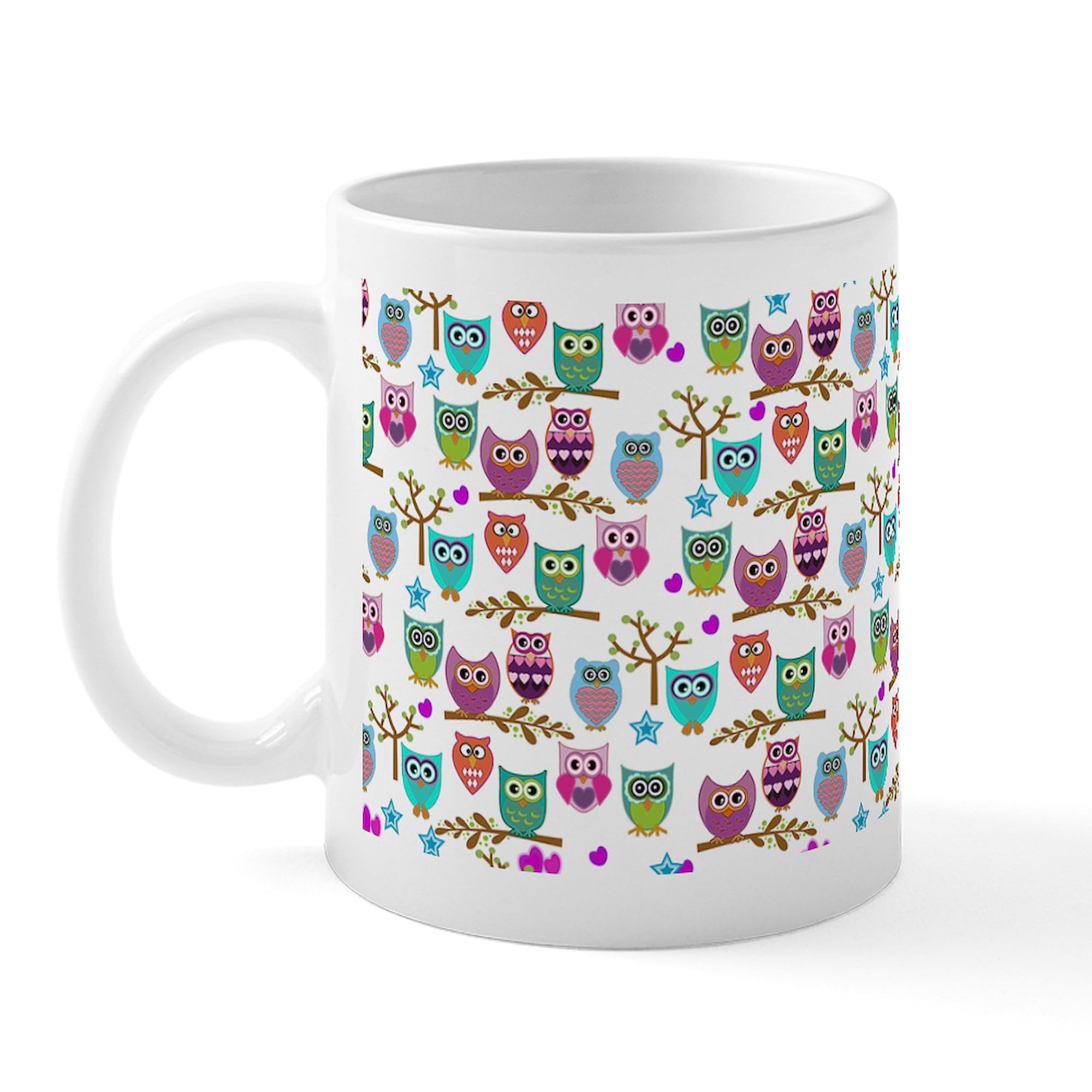 CafePress Happy Owls Mugs 11 oz (325 ml) Ceramic Coffee Mug