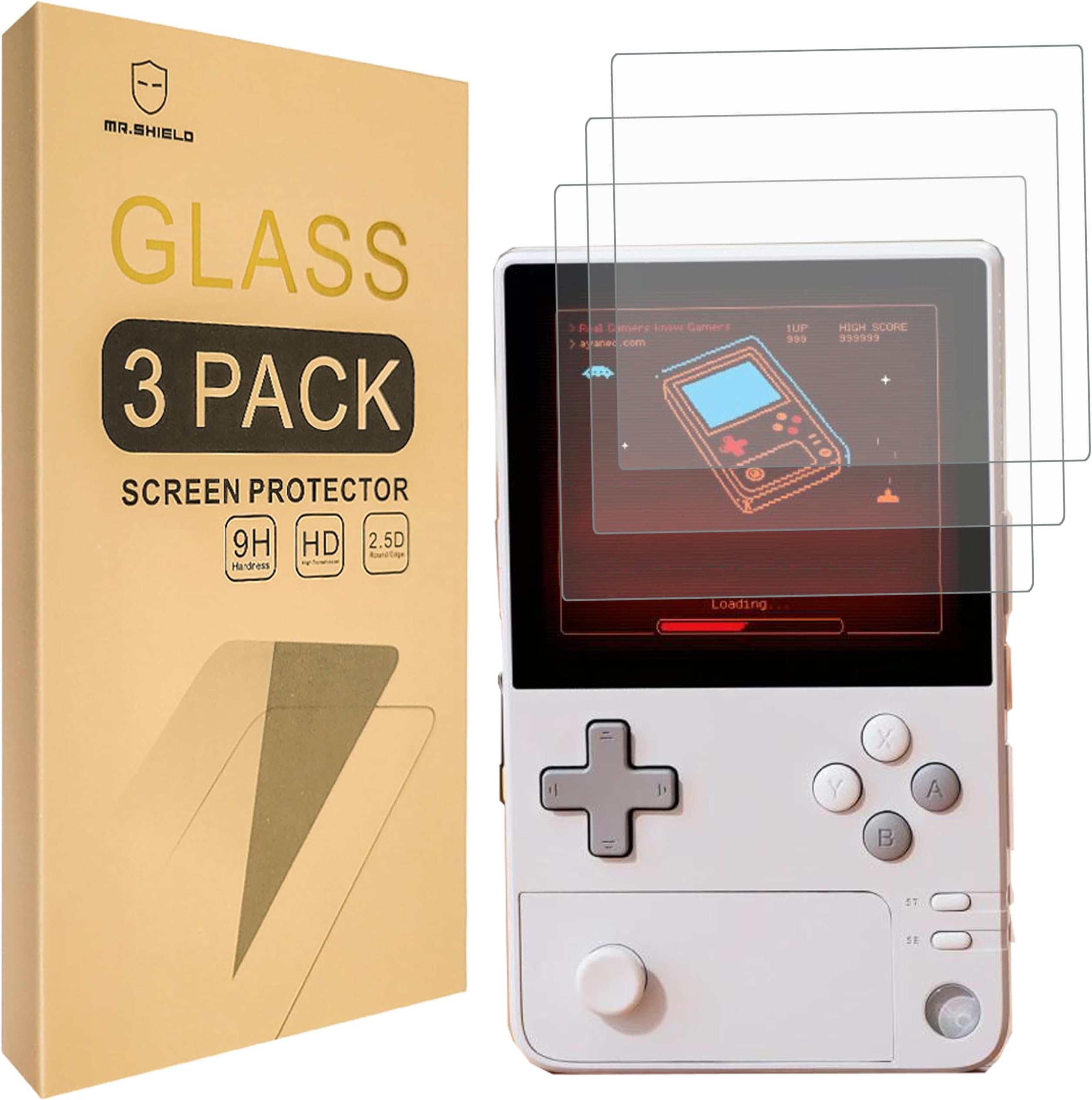 Mr.Shield Screen Protector compatible with AYANEO Pocket DMG [Tempered Glass] [3-Pack] [Japan Glass with 9H Hardness]