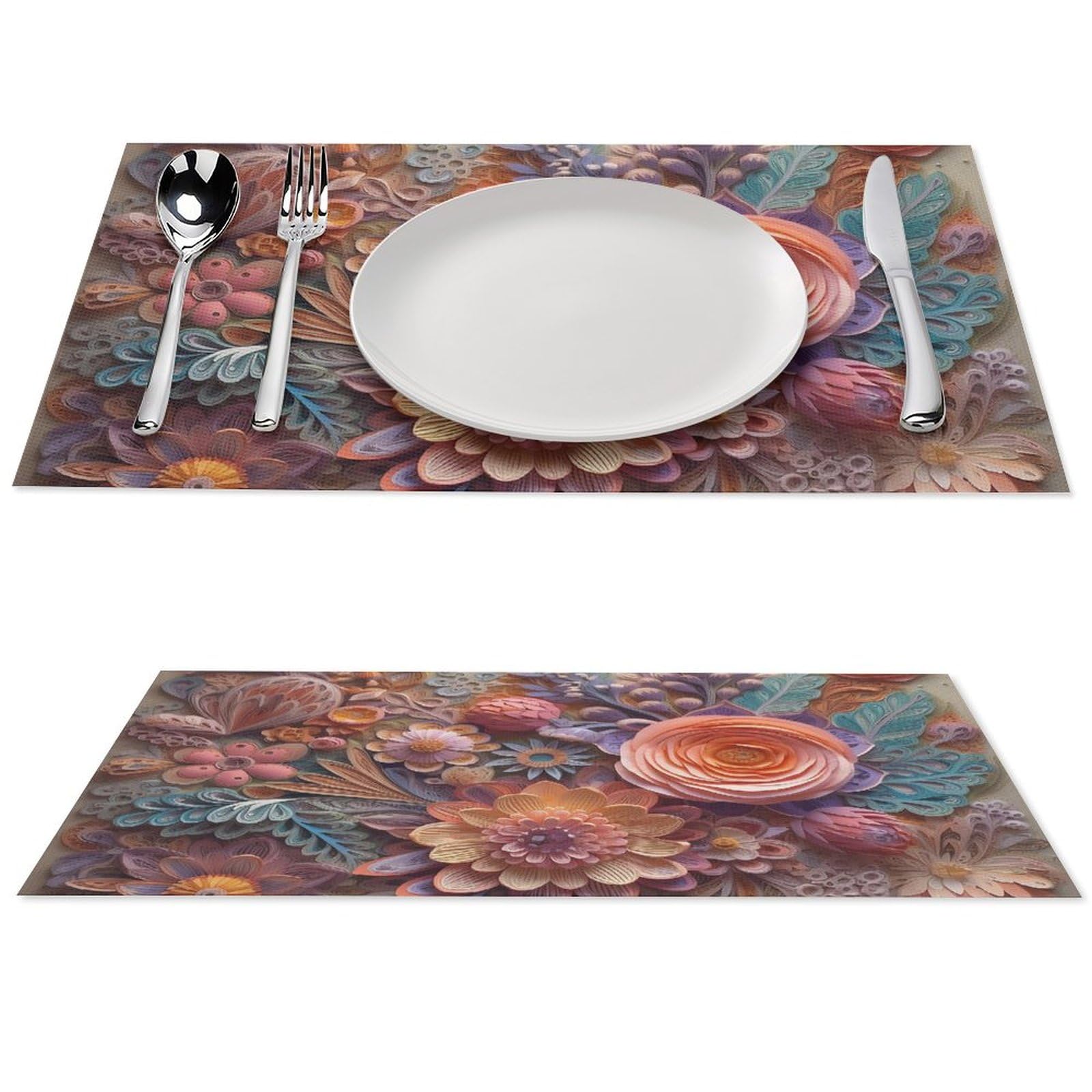 2 Tischsets Löwenzahn-Form - Elegante PVC Unterset Produktbild-Vorschau 3