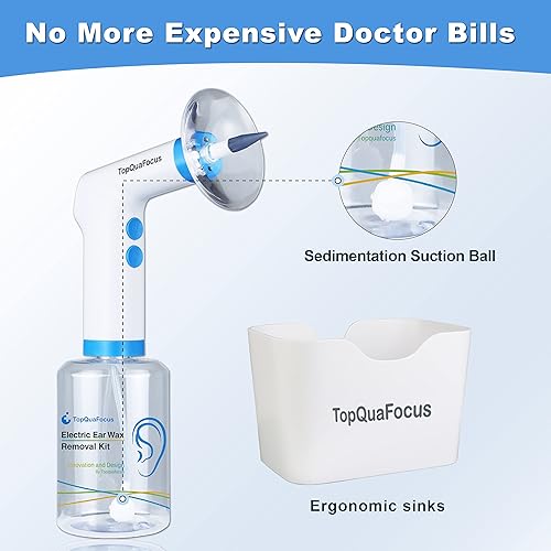 Miniatura 7 de TopQuaFocus Kit eléctrico de eliminación de cera de oídos, herramienta de riego para limpieza de oídos, botella eficaz para adultos y niños, 12