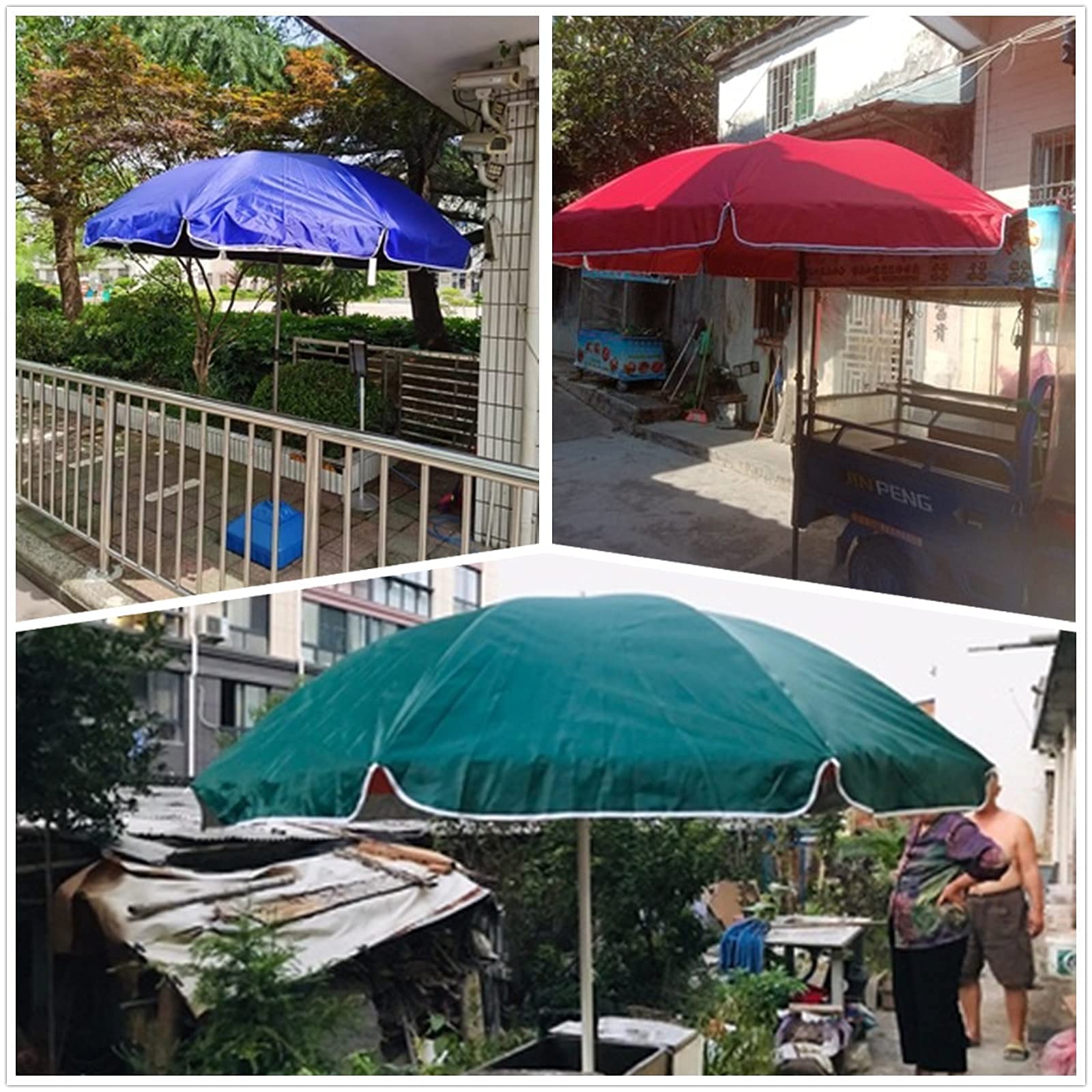 Parasol ogrodowy Duży parasol ogrodowy, okrągły parasol tarasowy, parasol balkonowy z ochroną UV Upf50+, odpowiedni do straganów komercyjnych, plaż, grillów, kempingów