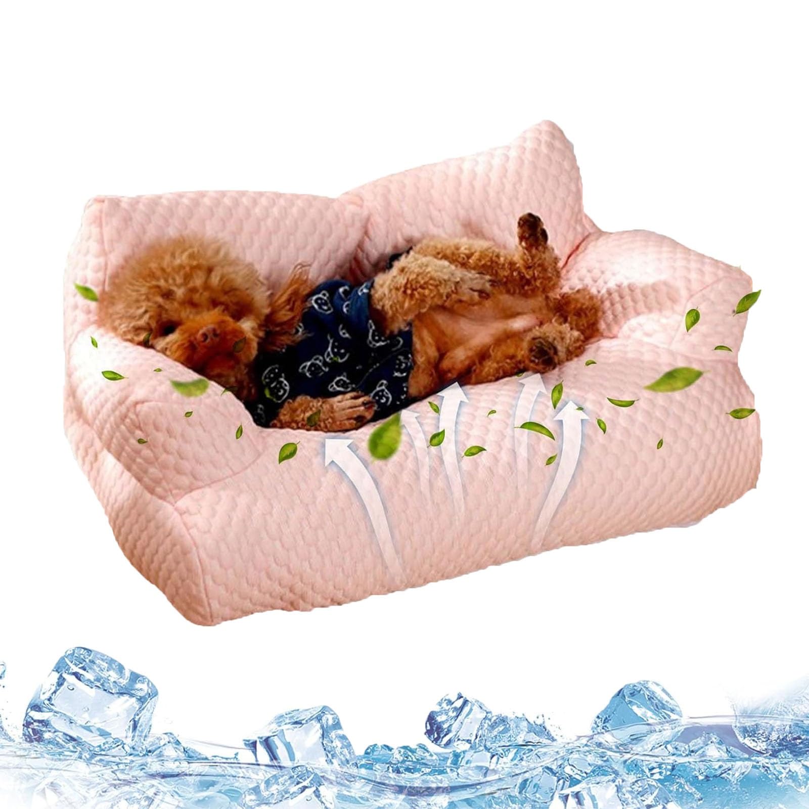 Lit rafraîchissant pour animaux de compagnie lavable et respirant rose M